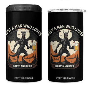 Funny Jersey Devil Loves Darts And Beer 4 in 1 Can Cooler Tumbler Cryptid Lover Gift TS12 One Size: 16 oz Black Print Your Wear
