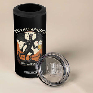 Funny Jersey Devil Loves Darts And Beer 4 in 1 Can Cooler Tumbler Cryptid Lover Gift TS12 Print Your Wear