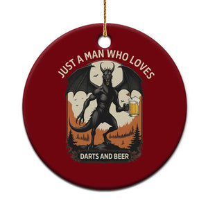 Funny Jersey Devil Loves Darts And Beer Ceramic Ornament Cryptid Lover Gift TS12 1pc Red Print Your Wear