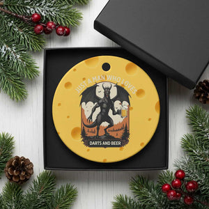 Funny Jersey Devil Loves Darts And Beer Ceramic Ornament Cryptid Lover Gift TS12 1pc Yellow Cheese Print Your Wear