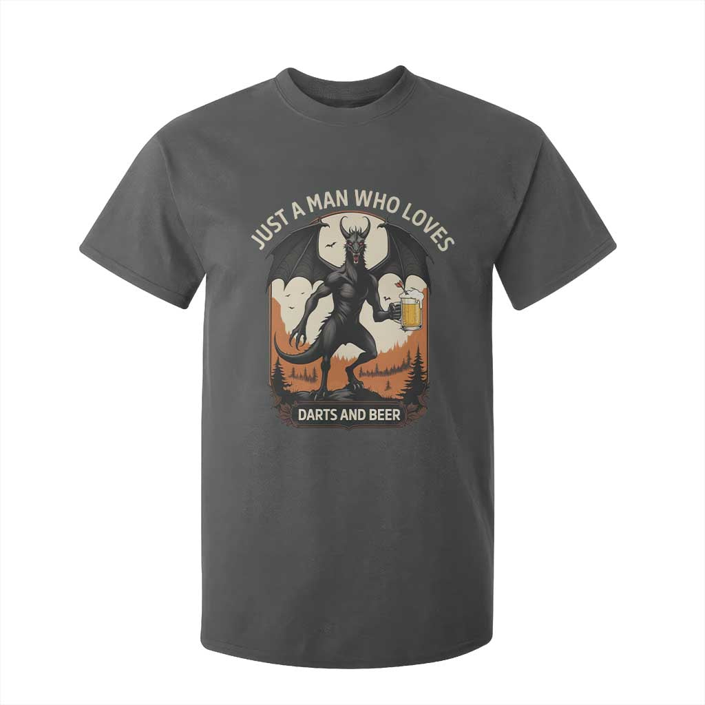 Funny Jersey Devil Loves Darts And Beer T Shirt For Kid Cryptid Lover Gift TS12 Dark Heather Print Your Wear