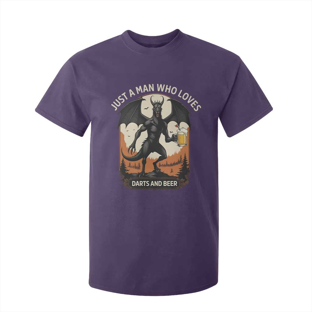 Funny Jersey Devil Loves Darts And Beer T Shirt For Kid Cryptid Lover Gift TS12 Purple Print Your Wear