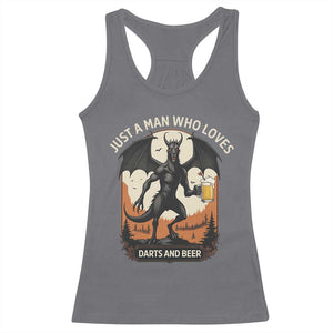 Funny Jersey Devil Loves Darts And Beer Racerback Tank Top Cryptid Lover Gift TS12 Charcoal Print Your Wear