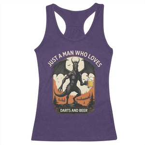 Funny Jersey Devil Loves Darts And Beer Racerback Tank Top Cryptid Lover Gift TS12 Purple Print Your Wear
