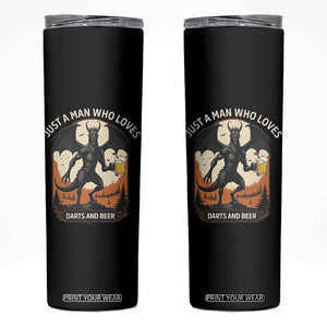 Funny Jersey Devil Loves Darts And Beer Skinny Tumbler Cryptid Lover Gift TS12 Black Print Your Wear