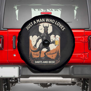 Funny Jersey Devil Loves Darts And Beer Spare Tire Cover Cryptid Lover Gift TS12 Black Print Your Wear