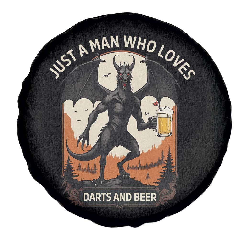Funny Jersey Devil Loves Darts And Beer Spare Tire Cover Cryptid Lover Gift TS12 Print Your Wear