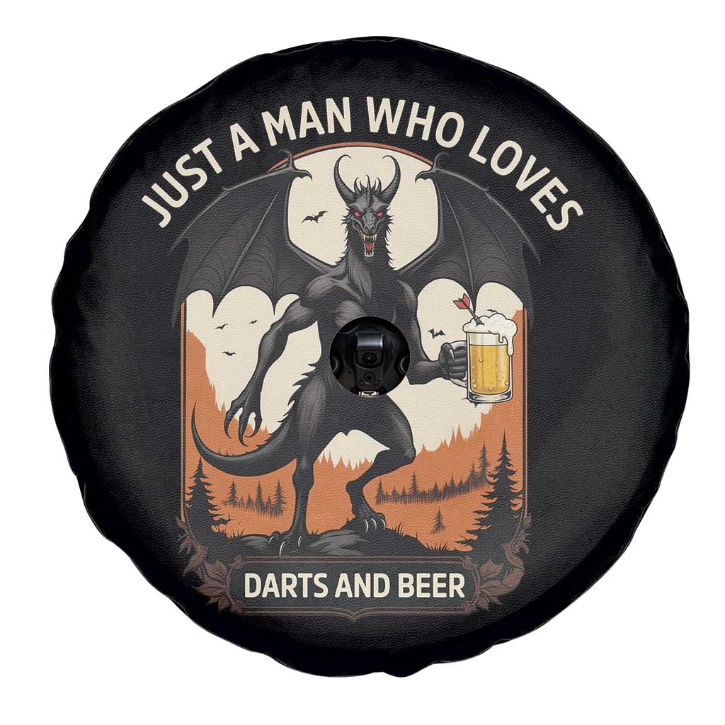 Funny Jersey Devil Loves Darts And Beer Spare Tire Cover Cryptid Lover Gift TS12 Print Your Wear