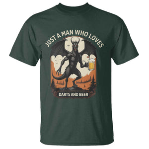 Funny Jersey Devil Loves Darts And Beer T Shirt Cryptid Lover Gift TS12 Dark Forest Green Print Your Wear