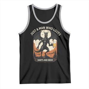 Funny Jersey Devil Loves Darts And Beer Tank Top Cryptid Lover Gift TS12 Black Athletic Heather Print Your Wear