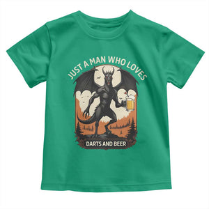 Funny Jersey Devil Loves Darts And Beer Toddler T Shirt Cryptid Lover Gift TS12 Irish Green Print Your Wear