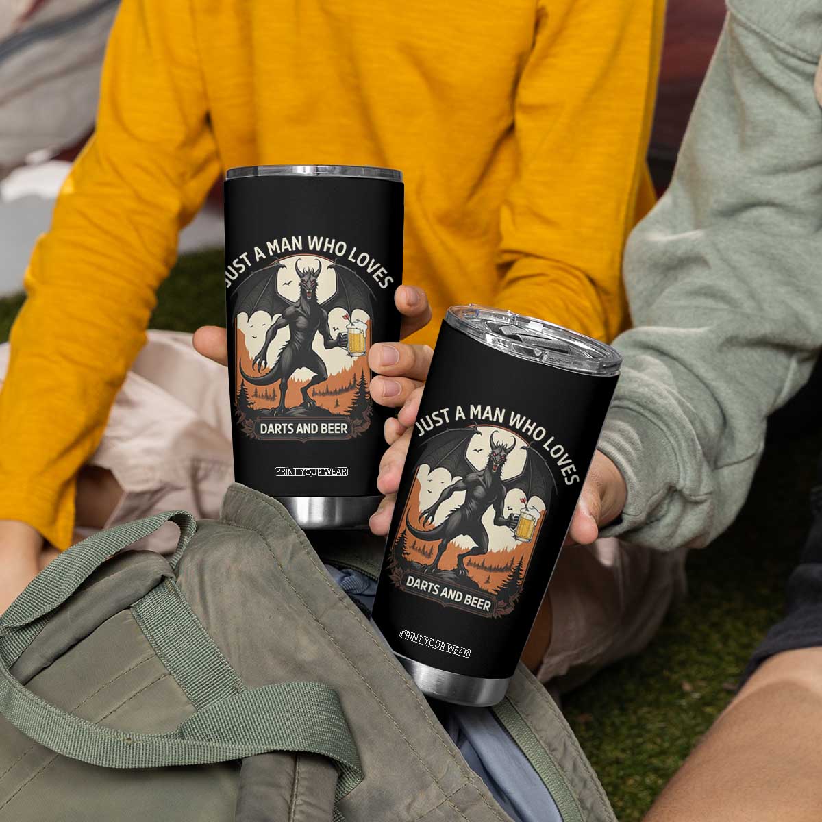 Funny Jersey Devil Loves Darts And Beer Tumbler Cup Cryptid Lover Gift TS12 Print Your Wear