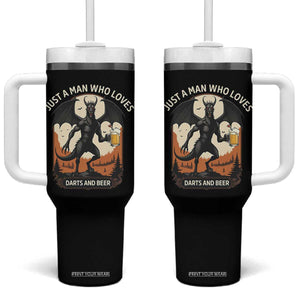 Funny Jersey Devil Loves Darts And Beer Tumbler With Handle Cryptid Lover Gift TS12 One Size: 40 oz Black Print Your Wear
