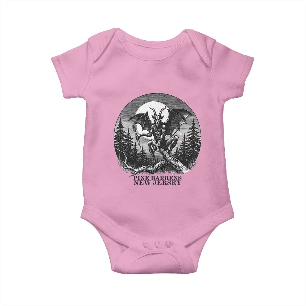 Jersey Devil Playing Dart Baby Onesie Gothic Horror Gift Pine Barrens New Jersey TS12 Light Pink Print Your Wear