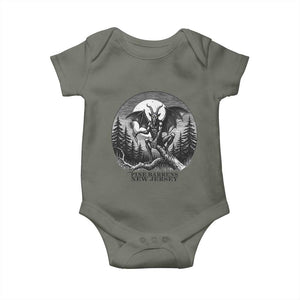 Jersey Devil Playing Dart Baby Onesie Gothic Horror Gift Pine Barrens New Jersey TS12 Military Green Print Your Wear