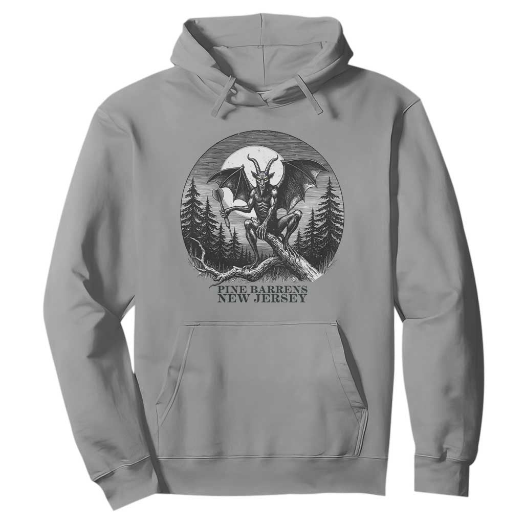 Jersey Devil Playing Dart Hoodie Gothic Horror Gift Pine Barrens New Jersey TS12 Sport Gray Print Your Wear