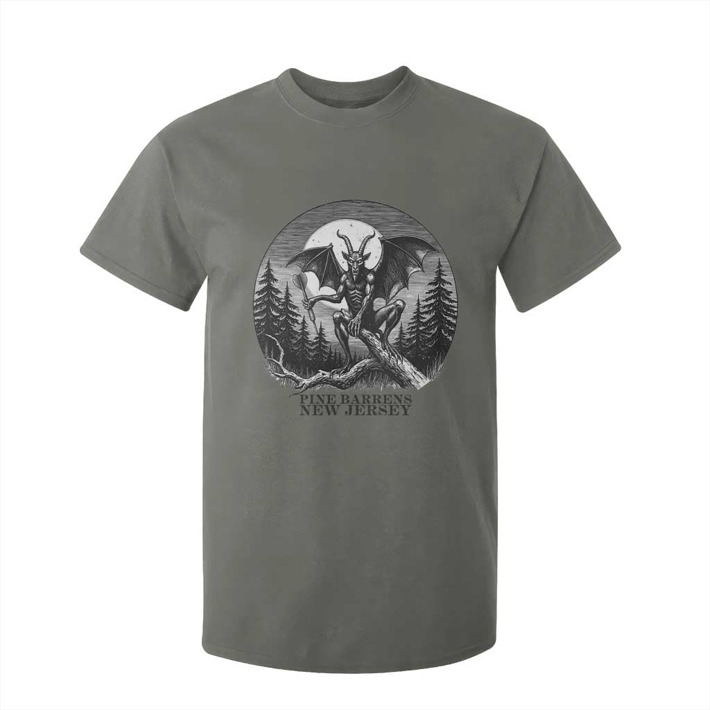 Jersey Devil Playing Dart T Shirt For Kid Gothic Horror Gift Pine Barrens New Jersey TS12 Military Green Print Your Wear