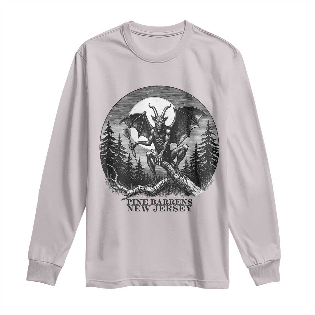 Jersey Devil Playing Dart Long Sleeve Shirt Gothic Horror Gift Pine Barrens New Jersey TS12 Ice Gray Print Your Wear