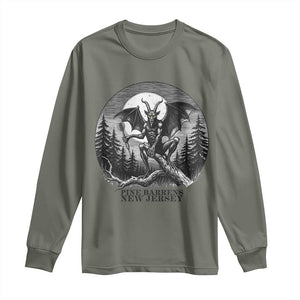 Jersey Devil Playing Dart Long Sleeve Shirt Gothic Horror Gift Pine Barrens New Jersey TS12 Military Green Print Your Wear