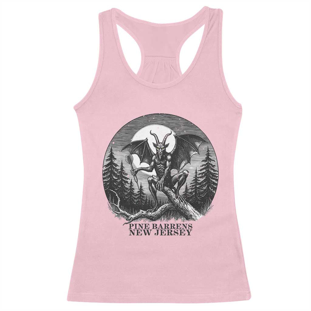 Jersey Devil Playing Dart Racerback Tank Top Gothic Horror Gift Pine Barrens New Jersey TS12 Light Pink Print Your Wear
