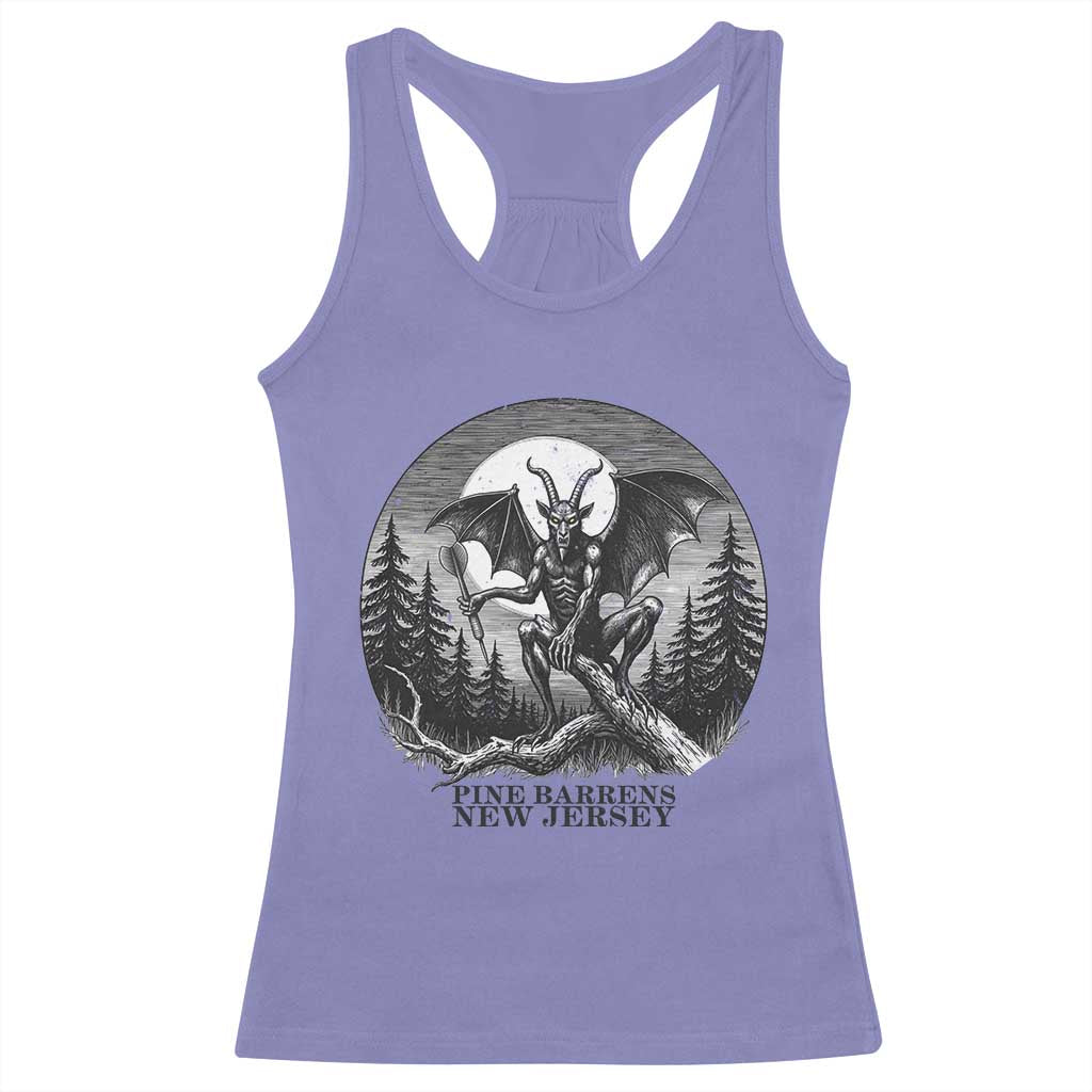 Jersey Devil Playing Dart Racerback Tank Top Gothic Horror Gift Pine Barrens New Jersey TS12 Violet Print Your Wear