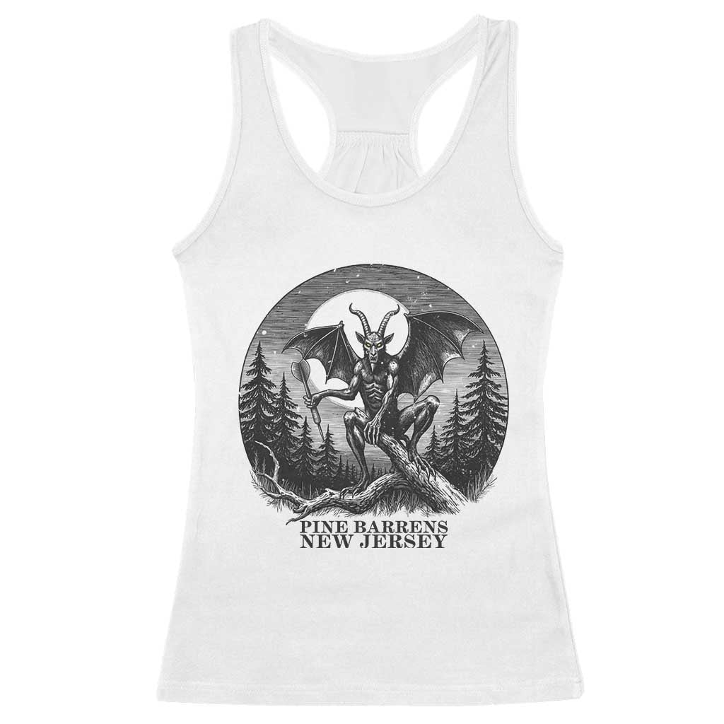 Jersey Devil Playing Dart Racerback Tank Top Gothic Horror Gift Pine Barrens New Jersey TS12 White Print Your Wear