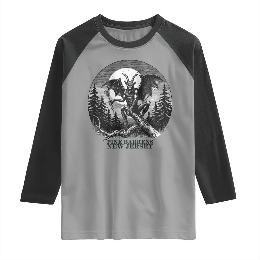 Jersey Devil Playing Dart Raglan Shirt Gothic Horror Gift Pine Barrens New Jersey TS12 Sport Gray Black Print Your Wear