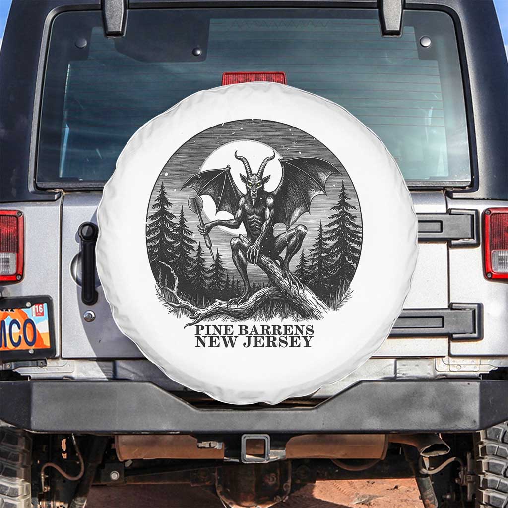 Jersey Devil Playing Dart Spare Tire Cover Gothic Horror Gift Pine Barrens New Jersey TS12 No hole White Print Your Wear