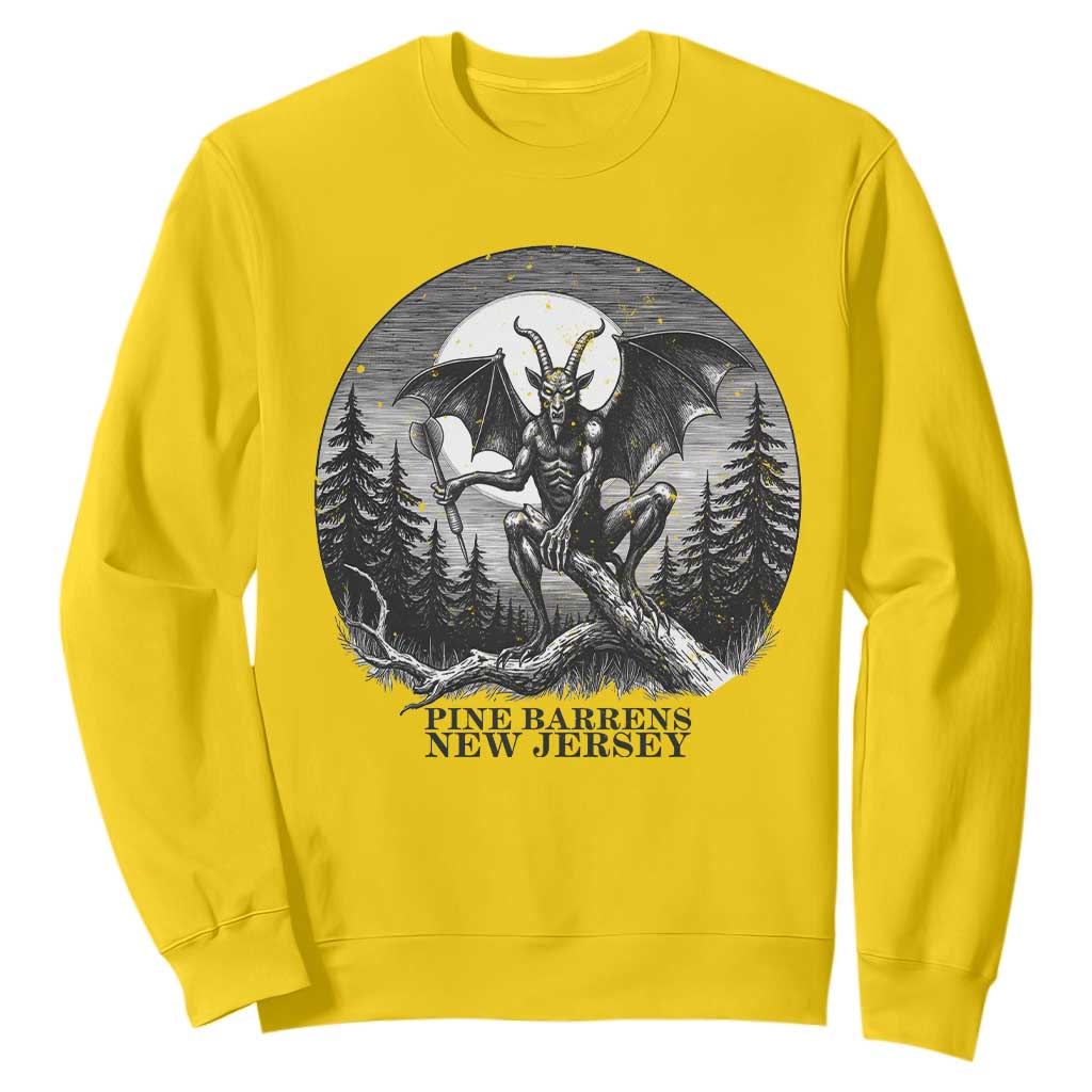 Jersey Devil Playing Dart Sweatshirt Gothic Horror Gift Pine Barrens New Jersey TS12 Daisy Print Your Wear