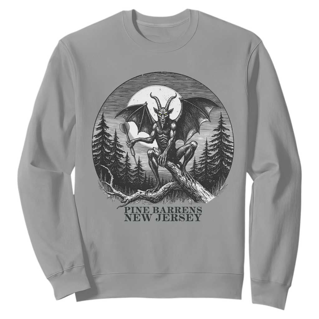 Jersey Devil Playing Dart Sweatshirt Gothic Horror Gift Pine Barrens New Jersey TS12 Sport Gray Print Your Wear