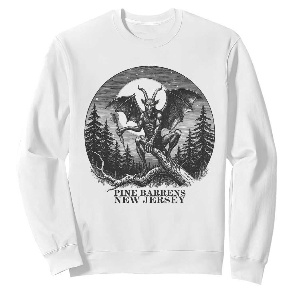 Jersey Devil Playing Dart Sweatshirt Gothic Horror Gift Pine Barrens New Jersey TS12 White Print Your Wear