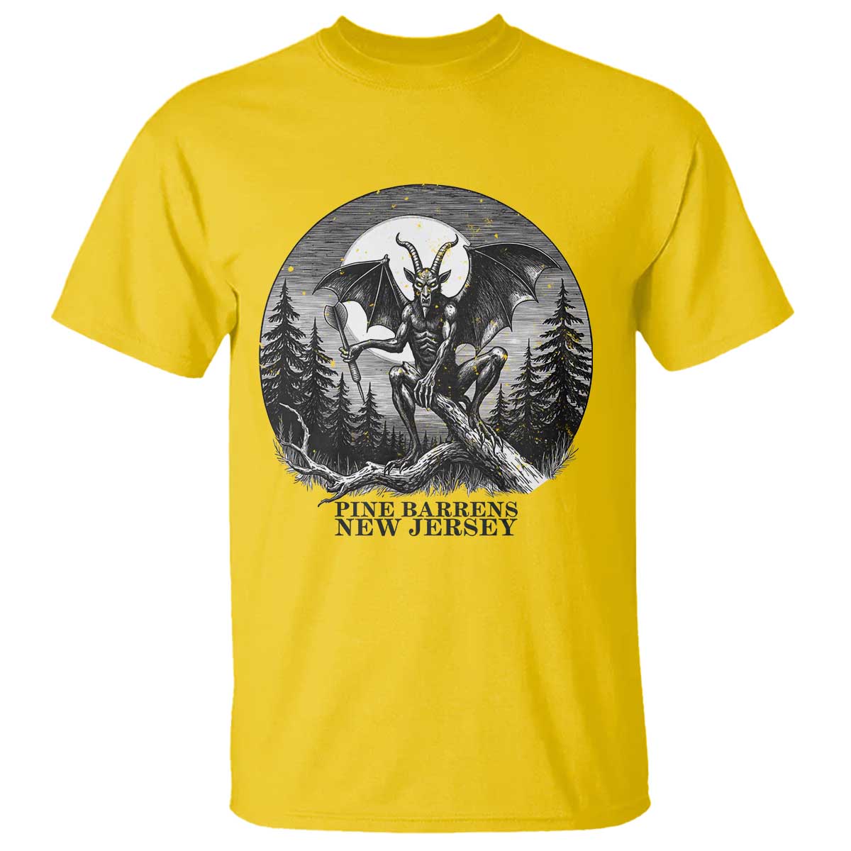 Jersey Devil Playing Dart T Shirt Gothic Horror Gift Pine Barrens New Jersey TS12 Daisy Print Your Wear