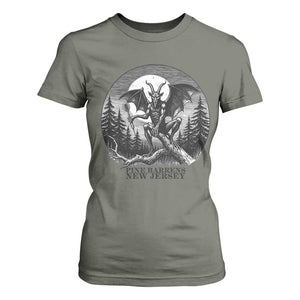 Jersey Devil Playing Dart T Shirt For Women Gothic Horror Gift Pine Barrens New Jersey TS12 Military Green Print Your Wear