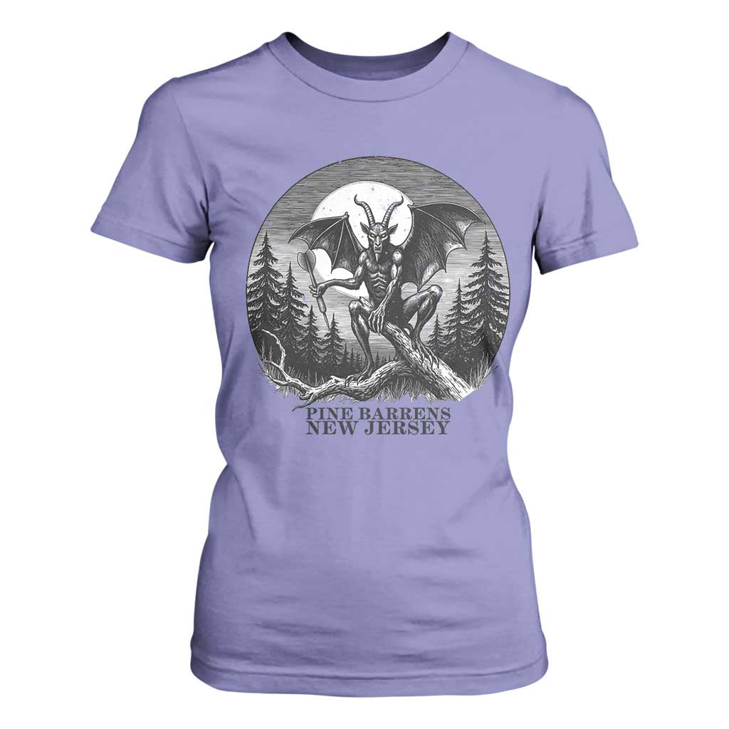 Jersey Devil Playing Dart T Shirt For Women Gothic Horror Gift Pine Barrens New Jersey TS12 Violet Print Your Wear