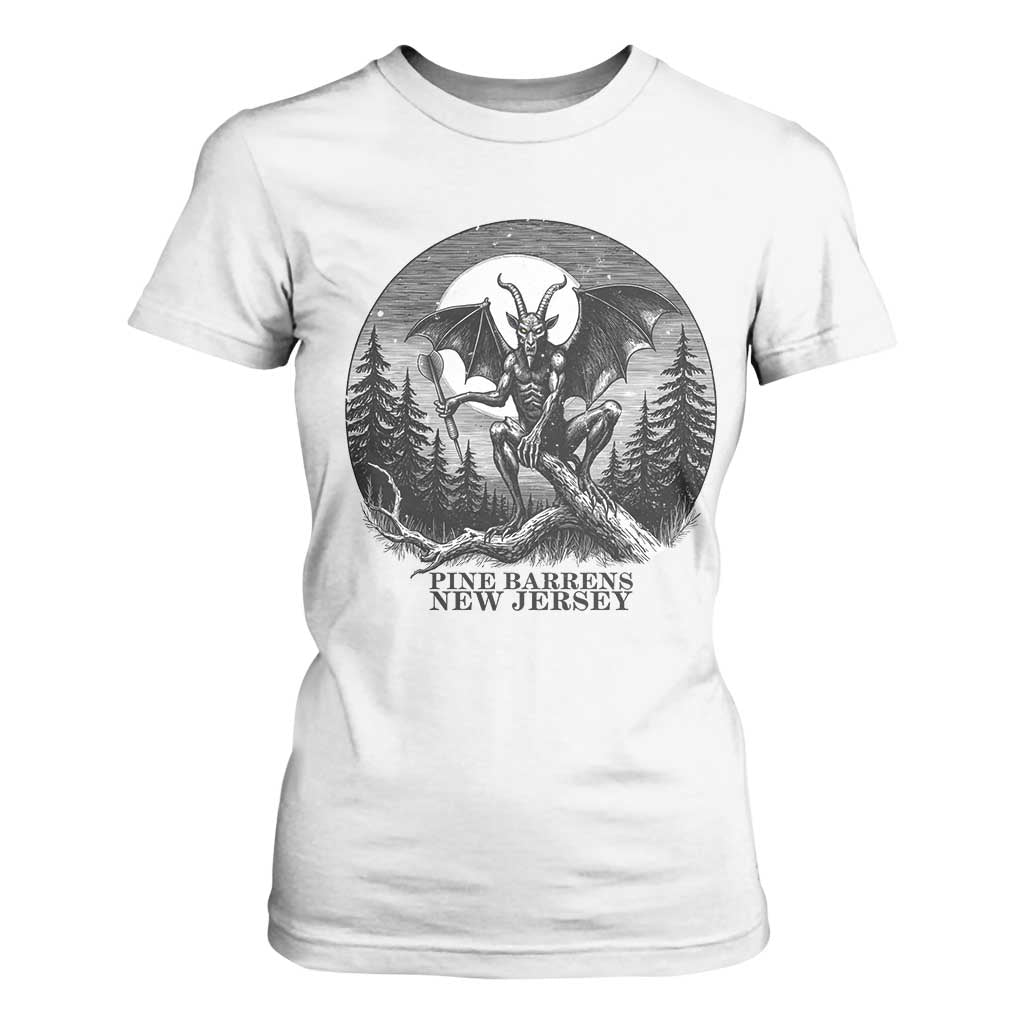 Jersey Devil Playing Dart T Shirt For Women Gothic Horror Gift Pine Barrens New Jersey TS12 White Print Your Wear