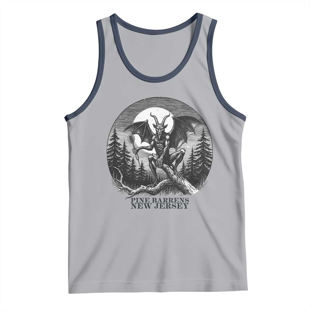 Jersey Devil Playing Dart Tank Top Gothic Horror Gift Pine Barrens New Jersey TS12 Athletic Heather Navy Print Your Wear