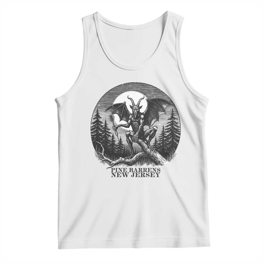 Jersey Devil Playing Dart Tank Top Gothic Horror Gift Pine Barrens New Jersey TS12 White Print Your Wear