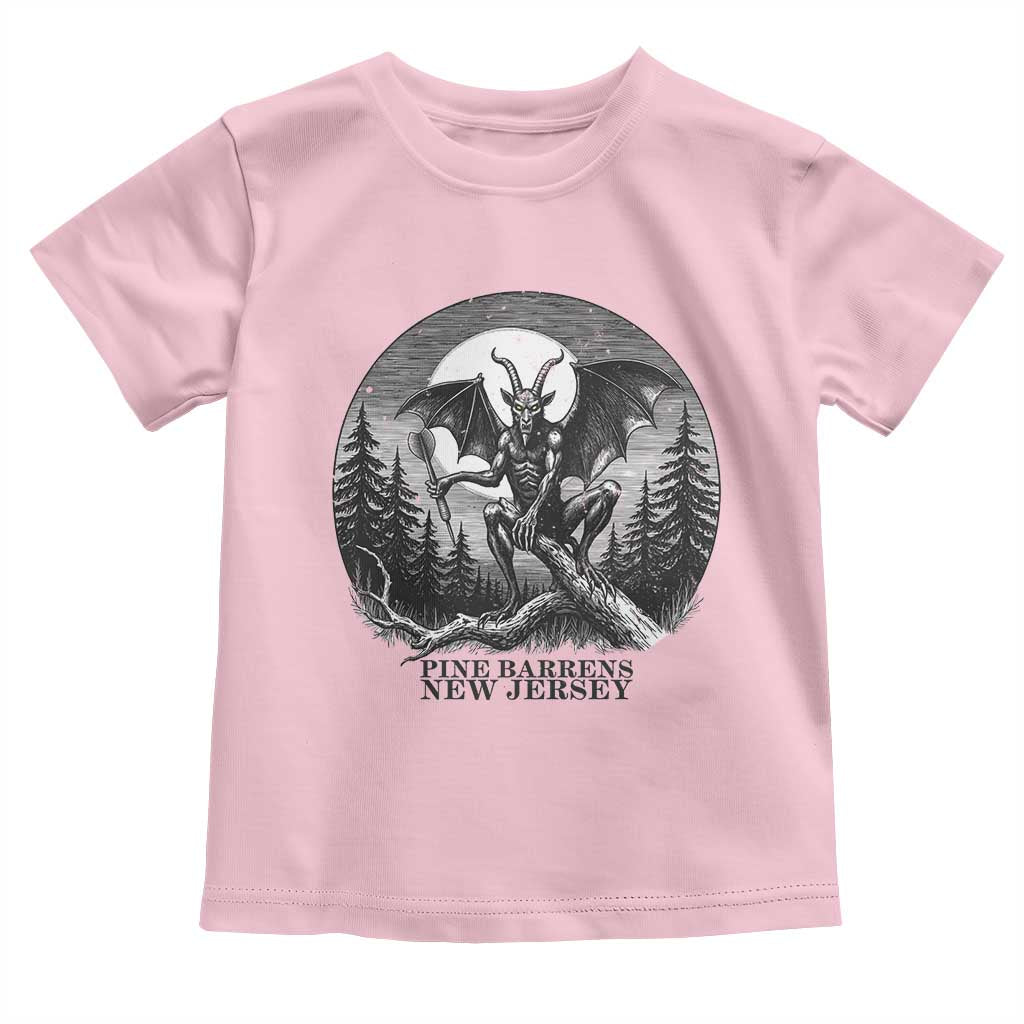 Jersey Devil Playing Dart Toddler T Shirt Gothic Horror Gift Pine Barrens New Jersey TS12 Light Pink Print Your Wear