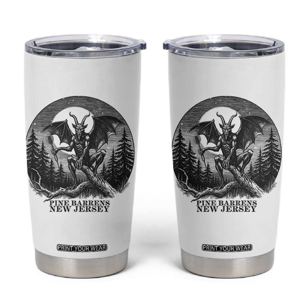Jersey Devil Playing Dart Tumbler Cup Gothic Horror Gift Pine Barrens New Jersey TS12 White Print Your Wear