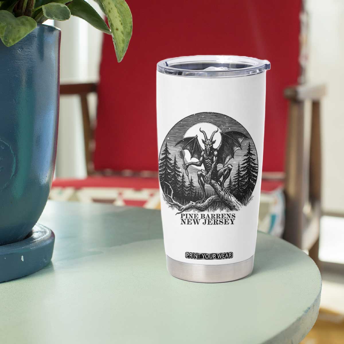 Jersey Devil Playing Dart Tumbler Cup Gothic Horror Gift Pine Barrens New Jersey TS12 Print Your Wear