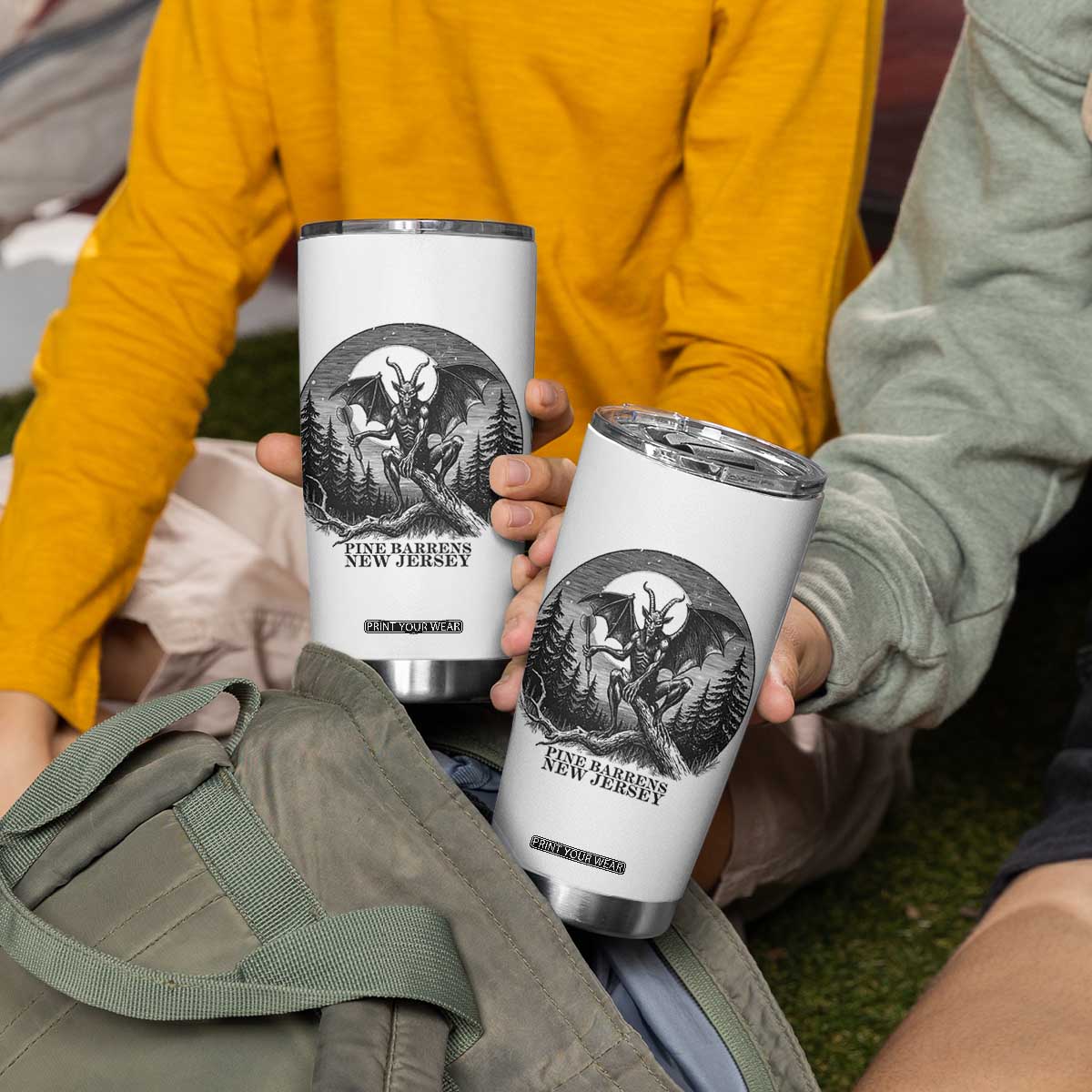 Jersey Devil Playing Dart Tumbler Cup Gothic Horror Gift Pine Barrens New Jersey TS12 Print Your Wear