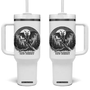 Jersey Devil Playing Dart Tumbler With Handle Gothic Horror Gift Pine Barrens New Jersey TS12 One Size: 40 oz White Print Your Wear
