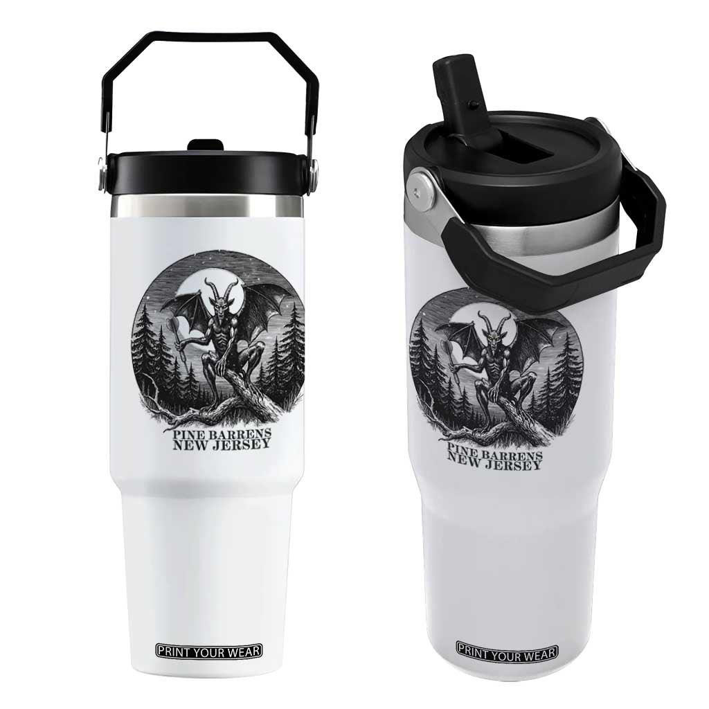 Jersey Devil Playing Dart Flip Straw Tumbler Gothic Horror Gift Pine Barrens New Jersey TS12 One Size: 30 oz White Print Your Wear