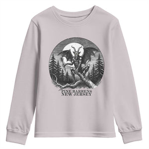 Jersey Devil Playing Dart Youth Sweatshirt Gothic Horror Gift Pine Barrens New Jersey TS12 Ice Gray Print Your Wear