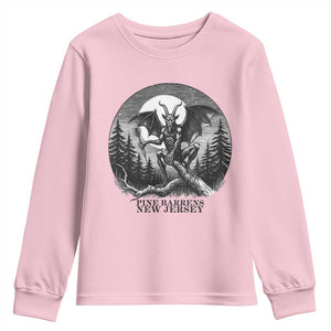 Jersey Devil Playing Dart Youth Sweatshirt Gothic Horror Gift Pine Barrens New Jersey TS12 Light Pink Print Your Wear