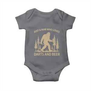 Funny Bigfoot Just A Man Who Loves Darts And Beer Gift Baby Onesie TS12 Charcoal Print Your Wear