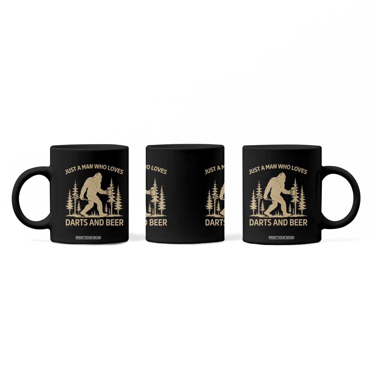 Funny Bigfoot Just A Man Who Loves Darts And Beer Gift Coffee Mug TS12 Print Your Wear