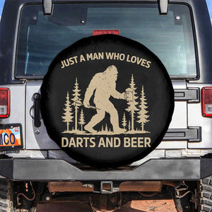 Funny Bigfoot Just A Man Who Loves Darts And Beer Gift Spare Tire Cover TS12 No hole Black Print Your Wear