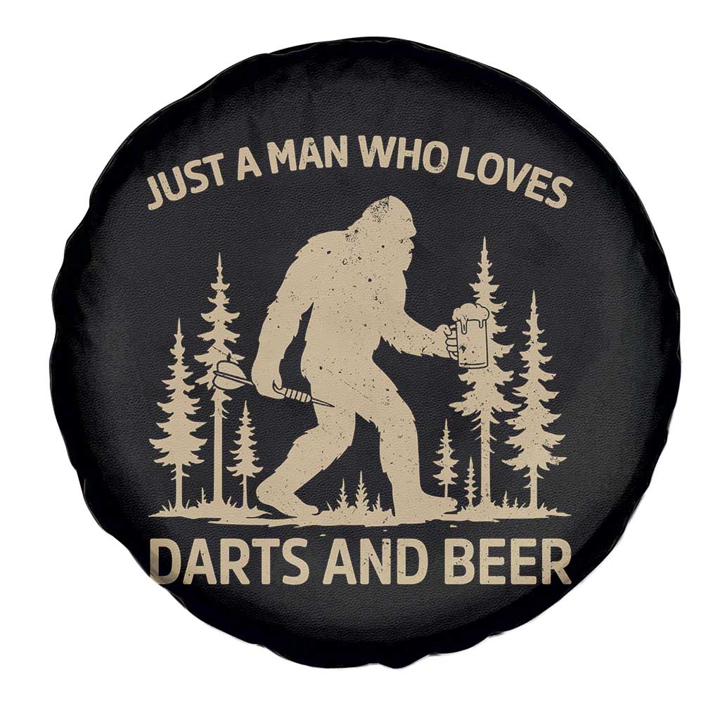 Funny Bigfoot Just A Man Who Loves Darts And Beer Gift Spare Tire Cover TS12 Print Your Wear