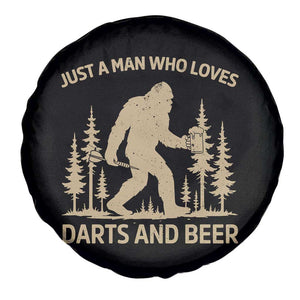 Funny Bigfoot Just A Man Who Loves Darts And Beer Gift Spare Tire Cover TS12 Print Your Wear